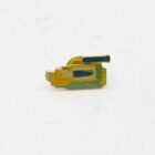 Yellow decorative pin resembling a camcorder with "Pentax" inscription.