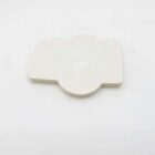 White camera-shaped object on a white background.