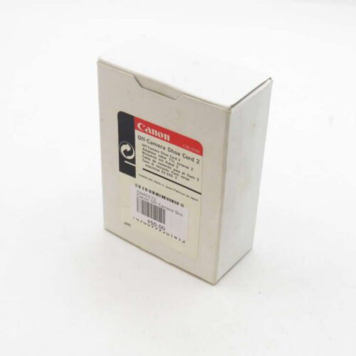 A white box of Canon Off-Camera Shoe Cord 2 on a plain white background.